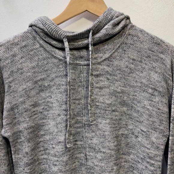 GAP SMALL 100% Cotton Hooded Drawstring Gray Stonewash Lightweight Sweater - Picture 3 of 5